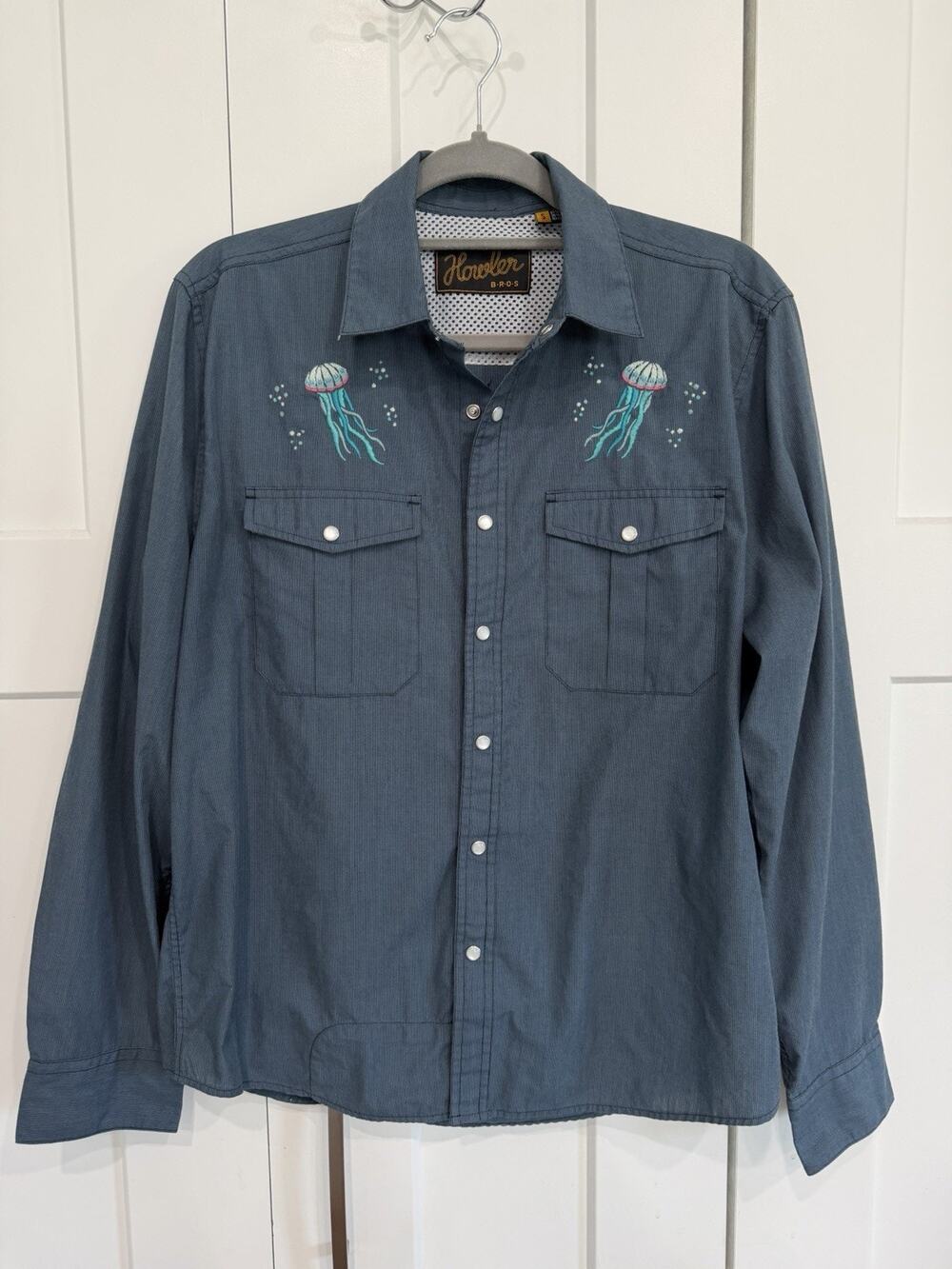 Howler Brothers Gaucho Jellyfish Pearl SnapShirt Western Shirt Men's S